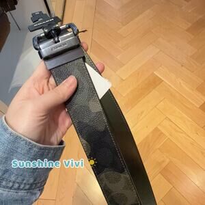 NWT Coach Roller Buckle Cut-To-Size Reversible Belt 38Mm Shamrock CY271 Camo